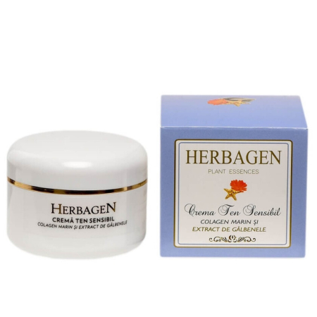 Creme cosmetice - Crema pentru ten sensibil cu colagen si galbenele, 100ml, Herbagen