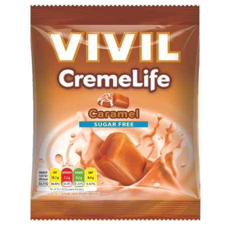 Bomboane - Creme Life Caramel fara Zahar, 60gr, Vivil