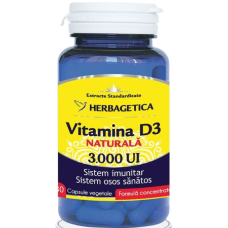 Vitamina D - Detrix Vitamina D3 3000ui 30cps, Herbagetica