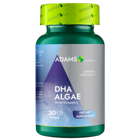 Cardiovasculare - DHA Algae 200mg, 30cps, Adams Supplements
