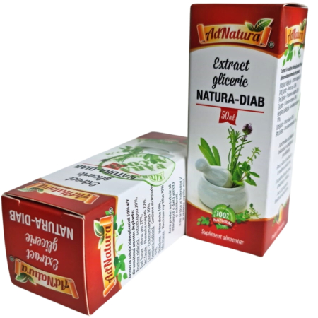 Diabet - Extract gliceric Antidiabetic, Natura-Diab, 50ml, AdNatura