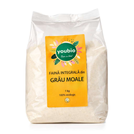 Faina din grau moale integral, organic, 1kg, youbio [0]