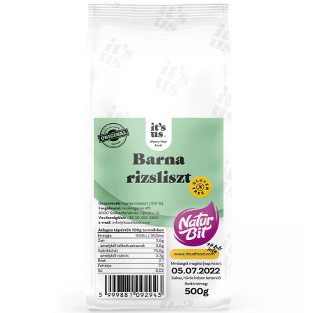 Paine, faina si mixuri fara gluten - Faina Orez Brun fara Gluten 500g It`s Us