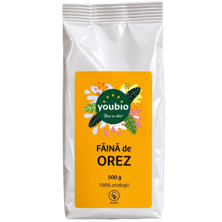 Mancare sanatoasa - Faina orez organic, 500g, Youbio