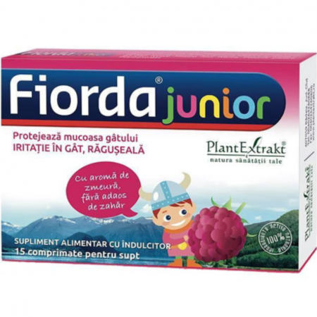 Bomboane - Fiorda Junior de Zmeura de Supt 15cpr Plantextract