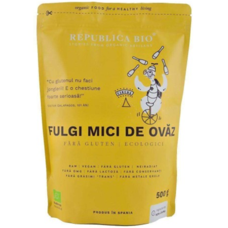 Mancare sanatoasa - Fulgi de Ovaz fara Gluten Eco 500gr Republica Bio