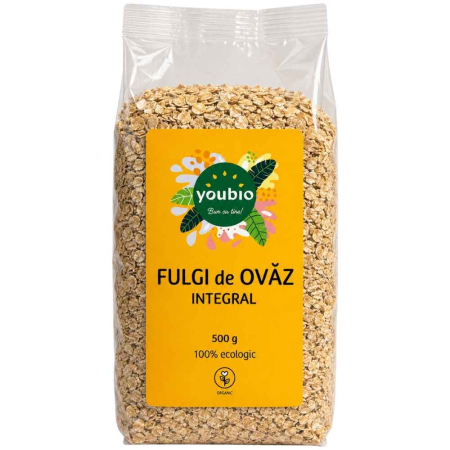 Cereale - Fulgi de ovaz integral, organic 500g, youbio