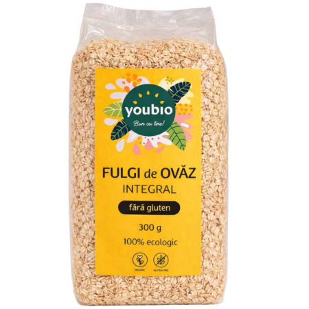 Fulgi de ovaz integrali, fara gluten, organic, 300g, youbio [0]