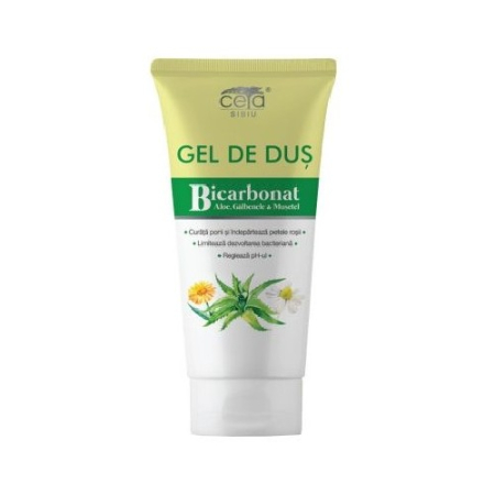 Geluri de dus naturale - Gel de Dus cu Bicarbonat Aloe Galbenele si Musetel, 200ml, Ceta