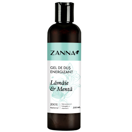 Geluri de dus naturale - Gel de dus Energizant cu Lamaie si Menta, 250ml, Zanna