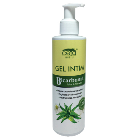 Remedii naturale - Gel Intim Bicarbonat Aloe si Musetel 200ml Pompita Ceta