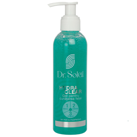 Creme cosmetice - Hydra Clear Gel de Curatare Fata 3 In1 200ml Dr Soleil