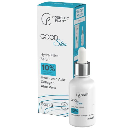 Remedii naturale - Hydra Filler Serum cu Acid hialuronic, Colagen și Aloe, 30 ml, Cosmetic Plant