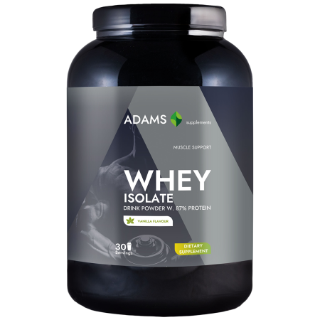 Proteine - Izolat proteic din zer, vanilie, 908g, Adams Supplements