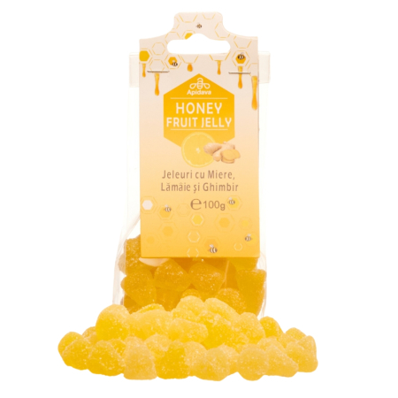 Jeleuri cu miere, Lamaie si Ghimbir, 100g, Apidava [1]