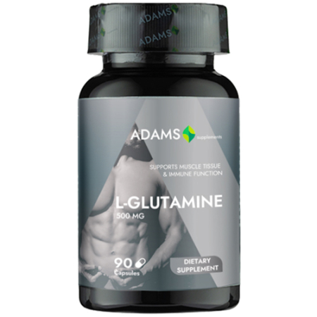 Suplimente fitness - L-Glutamine 500mg, 90cps, Adams Supplements