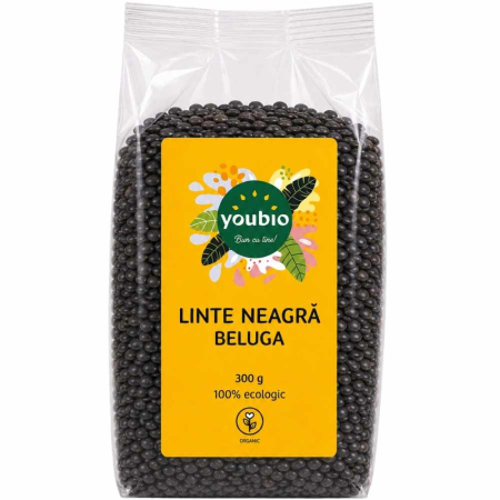Cereale - Linte neagra Beluga, organic, 300g, Youbio