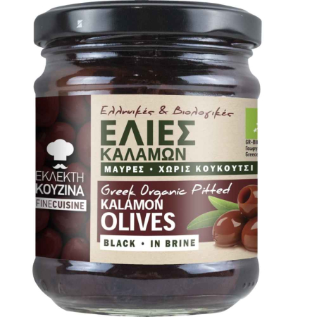 Mancare sanatoasa - Masline Kalamon negre, fara samburi, organic, 190g, Fine Cuisine