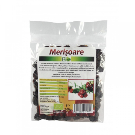 Fructe uscate - Merisoare Eco cu Suc de Mere, 150gr, Deco Italia
