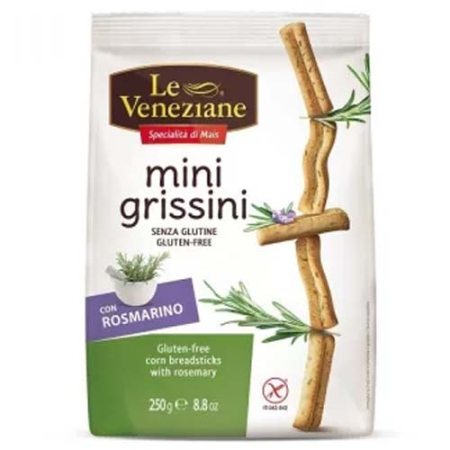 Dulciuri, patiserii fara gluten - Mini grissini Cu Rozmarin, 250g, Le Veneziane