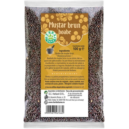 Condimente - Mustar brun boabe 100g, HerbalSana
