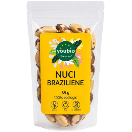 Seminte, nuci - Nuci braziliene, 85g, youbio