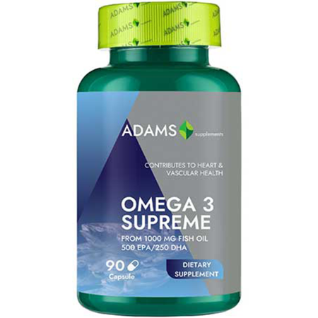 Cardiovasculare - Omega 3 Supreme (50% EPA, 25% DHA), 90cps, Adams Supplements