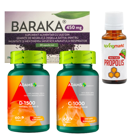 Vitamina C - Pachet Baraka, Tinctura propolis, Vit C,Vit D