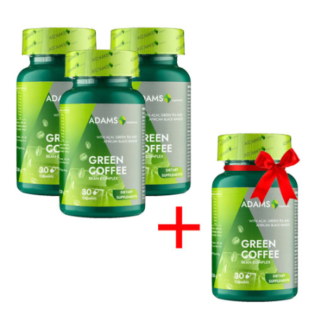 Pastile de slabit - Pachet Green Coffee Adams 3+1 gratis