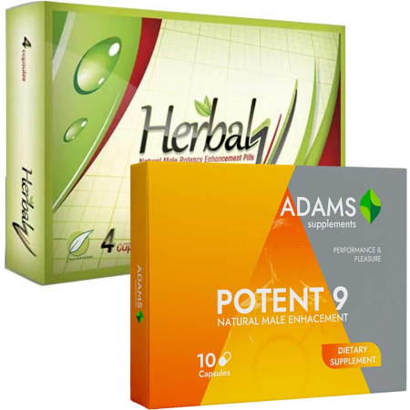 Produse sanatate sexuala - Pachet HerbalV 4cps + Potent9 10cps.