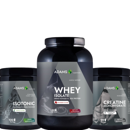 Produse pentru sportivi - Pachet Izolat Capsuni, Creatina, Isotonic - Adams Supplements