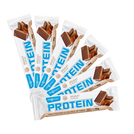Pachet Maxsport Baton proteic cu nuga in ciocolata, fara gluten, 50g, 6+1 gratis [1]