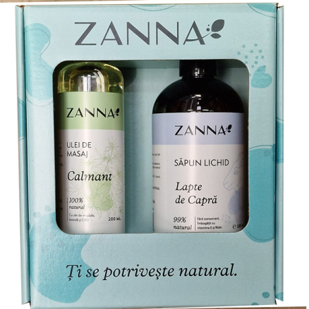 Uleiuri cosmetice - Pachet Set cadou Ulei de masaj CBD + Sapun lichid cu Lapte de Capra, Zanna
