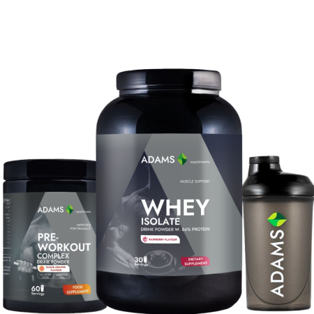 Produse pentru sportivi - Pachet Whey Isolate Protein (zmeura) 908gr & PreWorkout Complex