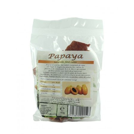 Fructe uscate - Papaya Bucati, 150gr, Deco Italia