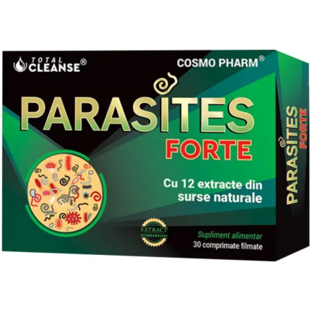 Suplimente alimentare - Parasites Forte Total Cleanse, 30cpr, Cosmopharm