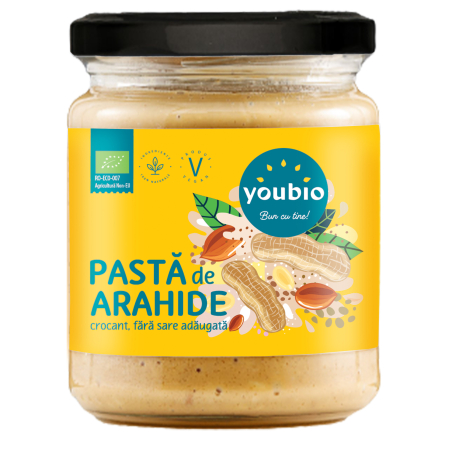 Unturi alimentare - Pasta de arahide crocant, ecologic, 250g, Youbio