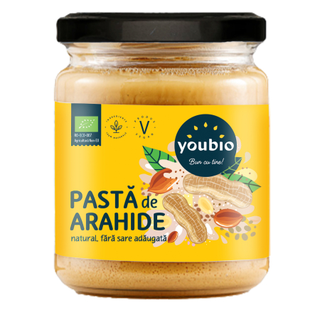 Unturi alimentare - Pasta de arahide natural, ecologic 250g, Youbio
