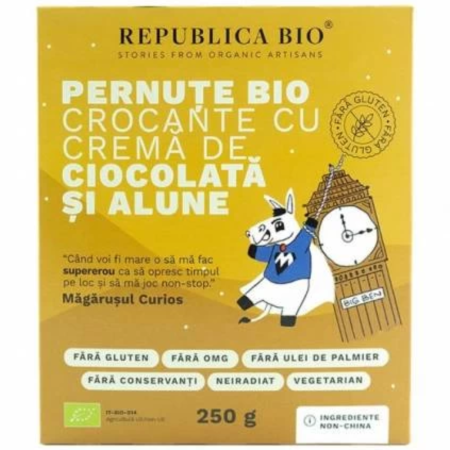 Snacksuri - Pernute Bio Crocante Cu Crema de Ciocolata si Alune Eco 250g Republica Bio
