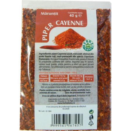 Piper Cayenne Maruntit 40g, Herbavit [0]