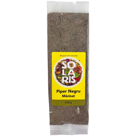 Condimente - Piper Negru Macinat 40gr Solaris