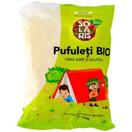 Snacksuri fara gluten - Pufuleti, fara sare, fara gluten, 50g, Solaris