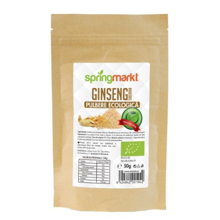 Potenta barbati - Pulbere de Ginseng Siberian, Eco, 50g, Springmarkt