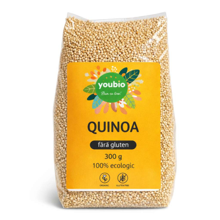Mancare sanatoasa - Quinoa, fara gluten, organic, 300g, youbio