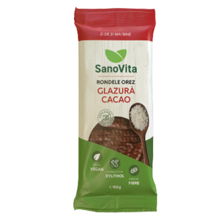 Rondele Orez Glazura Cacao Fara Zahar (Xylitol) 66G Sano Vita [0]