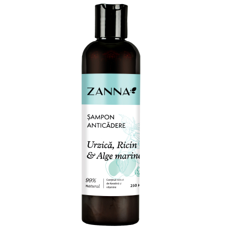 Sampoane si balsamuri - Sampon Anticadere cu Urzica, Ricin si Alge marine, 250ml, Zanna