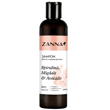Sampoane si balsamuri - Sampon cresterea parului cu Spirulina, Migdale si Avocado, Zanna