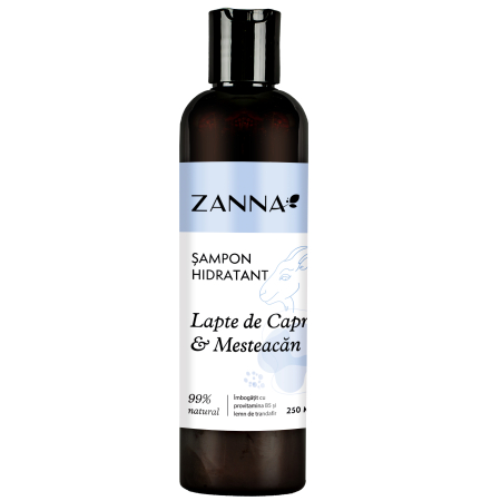 Cosmetice Bio si naturale - Sampon Hidratant cu Lapte de Capra si Mesteacan, 250ml, Zanna