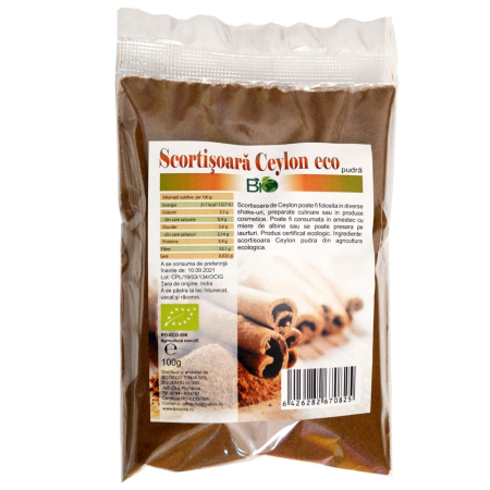 Condimente - Scortisoara Ceylon Pudra Bio 100gr Deco Italia