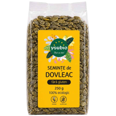 Seminte, nuci - Seminte de dovleac, fara gluten, organic, 250g, Youbio